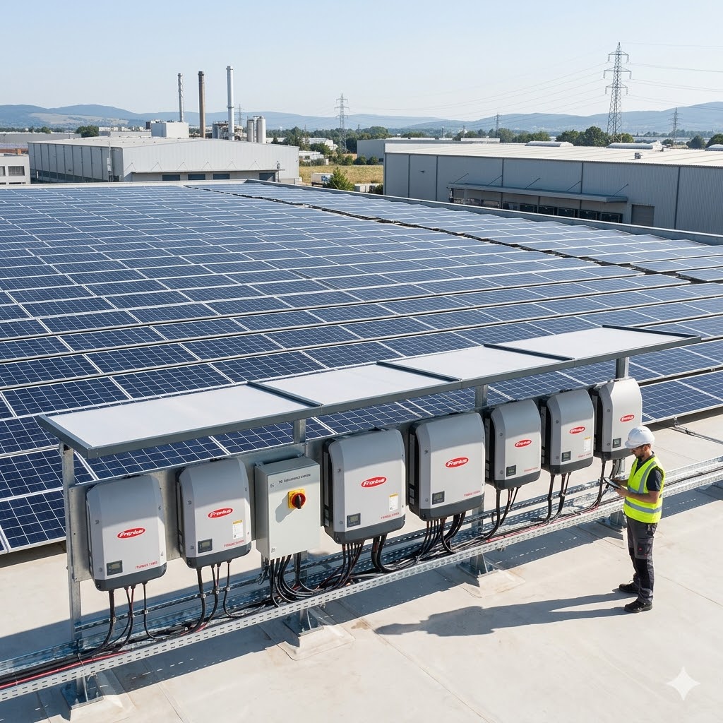 Solar installation commercial Labour for commercial rooftop solar installation including structural fixings, DC wiring, inverter connection and grid injection preparation. Price per panel.